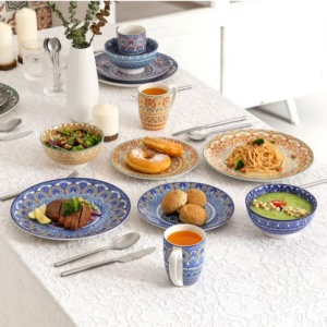 vancasso, Series Mandala, 32 Piece Porcelain Dinnerware Set, Colourful Dinner Set, Service for 8
