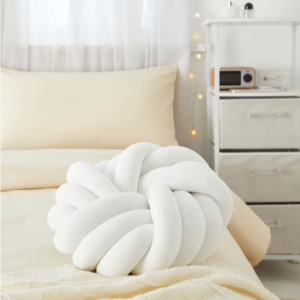 Home Decor Collection Stylehouse 14" x 14" White Mila Knot Decorative Pillow
