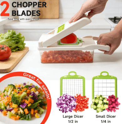 Grandgable Vertical Vegetable Chopper, Manual Food Cutter for Vegetables, Fruits, Onion, Garlic & Kitchen Food Preparation
