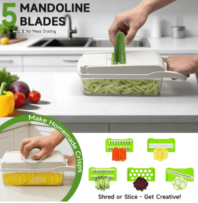 Grandgable Vertical Vegetable Chopper, Manual Food Cutter for Vegetables, Fruits, Onion, Garlic & Kitchen Food Preparation - Image 3