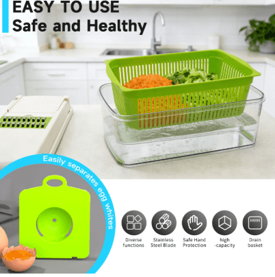 Grandgable Vertical Vegetable Chopper, Manual Food Cutter for Vegetables, Fruits, Onion, Garlic & Kitchen Food Preparation - Image 4