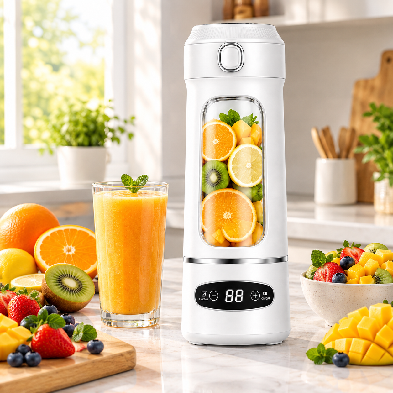 Portable Personal Blender, 20 Oz 600ml Rechargeable Smoothie Maker, Cordless Mini Blender for Smoothies, Protein Shakes, Juice & Drinks - Image 2
